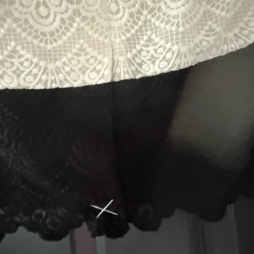 NWT J. Crew White and Black Lace Color Block Pencil Skirt